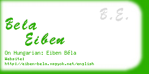 bela eiben business card