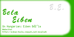 bela eiben business card